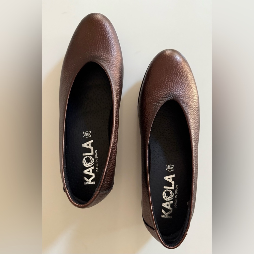 Women's Metallic Brown Wedge Shoes size 9